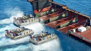 US Genius 500 Million LCAC Carrier Launches Multiple Hovercraft in Middle of The Sea [upl. by Koosis]