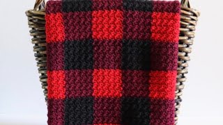 Red Buffalo Check Crochet Blanket [upl. by Vinson197]