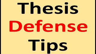 Thesis Defense Tips  Tips in Thesis Defense [upl. by Melita]