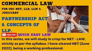 PARTNERSHIP ACT AND LIMITED LIABILITY PARTNERSHIP ACT FOR UGC NET LLB LLM AND JUDICIARY [upl. by Cornwell]