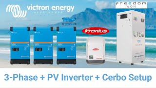 Victron 3Phase MultiPlus II System setup with Cerbo GX amp Fronius PV Inverter [upl. by Zizaludba879]