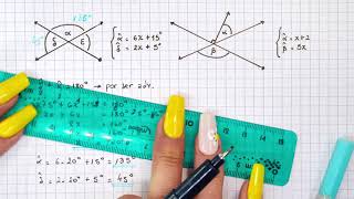 ÁNGULOS COMPLEMENTARIOS ADYACENTES Y OPUESTOS POR EL VÉRTICE  EJ3  Cómo plantear y resolver [upl. by Ogilvy]