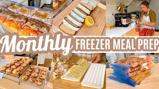 EASY MONTHLY FREEZER MEAL PREP RECIPES COOK WITH ME LARGE FAMILY MEALS WHATS FOR DINNER [upl. by Alver]