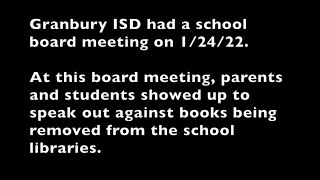 Granbury ISD is reviewing books for library removal HD 720p [upl. by Vernice777]