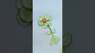 How to make Cucumber flower knife skills kitchen carving shorts easy cutting vegetable sample [upl. by Towrey132]