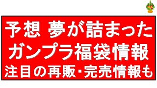 夢の福袋の速報情報＆投稿主の予想＋本日の完売・再販ガンプラ情報！！今年の予想は難しい・・かも。 [upl. by Kinsman]