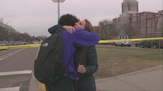 Fox News reporter hugs son on camera as he leaves site of Denver school shooting [upl. by Ehud]