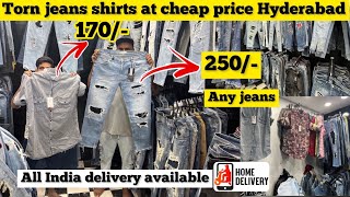 Torn jeans at 250 only  shirts at 170  cheapest jeans market  new virus menswear  crazy mowa [upl. by Nauhs]