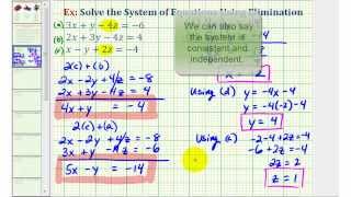 Ex 1 System of Three Equations with Three Unknowns Using Elimination [upl. by Otirecul276]