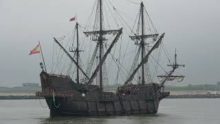 GALEON ANDALUCIA  16th Century replica vessel  OOSTENDE VOOR ANKER 2024 [upl. by Yanehs]