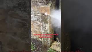 Removing dirt from a 200 year old gate post asmr satisfying jetwashing cleaning [upl. by Mccreary]