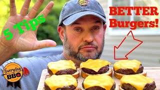 5 Tips to BEST BURGERS  Make the best Homemade Grilled Burgers using these tips [upl. by Belle]