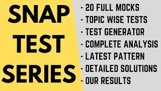 SNAP 2023 test series Rs945 20 Full mocks topic wise tests latest pattern Full Analysis [upl. by Ahsinert]