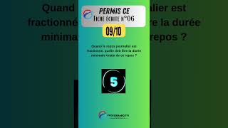 Permis CE  Fiche écrite 06 question 09 quiz questionnaire [upl. by Aelahc135]