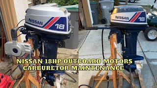 NissanTohatsu 18hp Outboard Motors Carburetor Cleaning amp Adjustment [upl. by Ollayos]