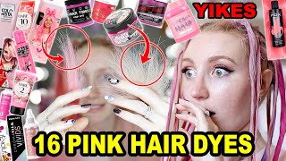 DYING MY HAIR PINK USING 16 DIFFERENT PINK HAIR DYES to find the BEST pink hair dye PART 2 [upl. by Niobe]