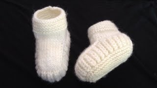 How To Knit Baby Booties For BeginnersStep By Step [upl. by Fawne788]