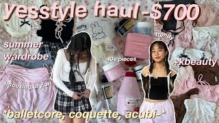 700 HUGE YESSTYLE tryon haul 🩰 40 items trendy aesthetic clothes  kbeauty coquette acubi [upl. by Sharpe]