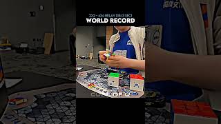 2×24×4 Relay World Record 3513 Second rubikscube shorts [upl. by Ydneh]