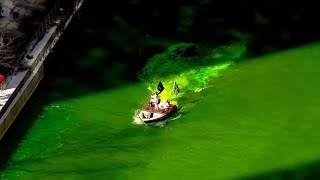 LIVE A look at the Chicago River on St Patricks Day [upl. by Subocaj]