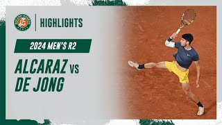 Alcaraz vs De Jong Round 2 Highlights  RolandGarros 2024 [upl. by Yevette]