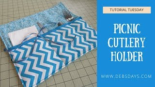 How to Sew a Homemade Picnic and Camping Cutlery Roll  DIY Project [upl. by Sarilda578]