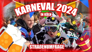 KARNEVAL KÖLN 2024 🍻🎉  STRAẞENUMFRAGE [upl. by Ahtebbat]