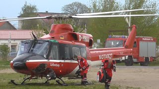 Landung Rettungshubschrauber Christoph Berlin DHHAA in Velten am Krausemarkt [upl. by Liartnod]