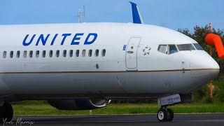 United Airlines B737900ER  JetBlue A320 takeoff from Antigua [upl. by Yeldua]