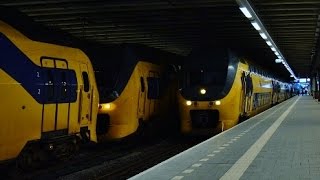 Treinen en Snel Trams in Den Haag Centraal  3 januari 2015 [upl. by Urissa]