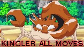 Kingler All Attacks amp Moves Pokemon [upl. by Harutak979]