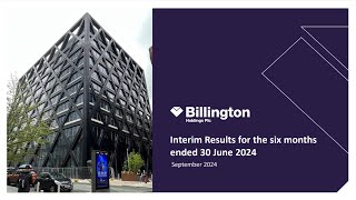 BILLINGTON HOLDINGS PLC  Interim Results [upl. by Shirl338]