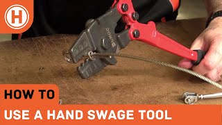 How To Use a Hand Swage Tool To Crimp Ferrules On Wire Balustrade  HAMMERSMITH [upl. by Jewelle709]