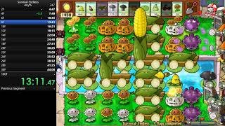 Plants vs Zombies Speedrun Survival Endless 100 Flags 2h20m50s [upl. by Ittap]