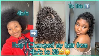 I JHERI CURLED TEXTURIZED MY 4c NATURAL HAIR FOR THE FIRST TIME INTO 3b HAIR Blissb [upl. by Nauj]