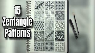 15 Zentangle Patterns  Part 1 Art  Drawing  Doodle [upl. by Stormie678]