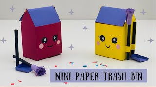 DIY Mini Paper Dustbin With Broom And Dustpan  Mini paper Trash Bin  MINI Paper Broom And Dustpan [upl. by Bing]