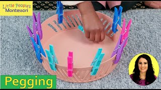 Montessori Pegging presentation for preschool children [upl. by Seugram]