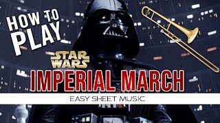 Trombone quotImperial Marchquot Star Wars EASY Sheet Music [upl. by Dolores]