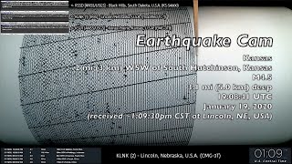 Earthquake Cam  South Hutchinson Kansas M45  1192020  地震ウェブカメラ [upl. by Modesta]