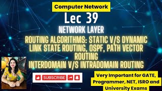 Lec 39 Link State Routing  Inter Vs Intra domain Routing  OSPF Algorithm  Path Vector Routing [upl. by Siberson528]