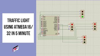 Traffic Light using ATmega1632  Proteus Simulation [upl. by Gasper679]