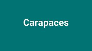 Carapaces Meaning and Pronunciation [upl. by Ecinnaj187]