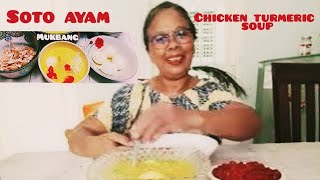 soto ayam mukbang  chicken turmeric soup mukbang  Nelia Creasey [upl. by Anoniw]