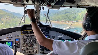 COCKPIT VIEW Flying to Pulau Redang with SKS Airways DHC6300 Twin Otter [upl. by Irmgard449]