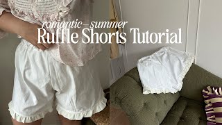 DIY dreamiest summer short ruffle bloomers tutorial [upl. by Eerb]