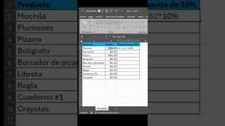 Restar descuento a precios en Excel exceltips excel [upl. by Acissev]