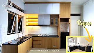 Kitchen Makeover  Membuat Kitchen Set Japandi Style Kabinet Full Plafon [upl. by Yseult6]