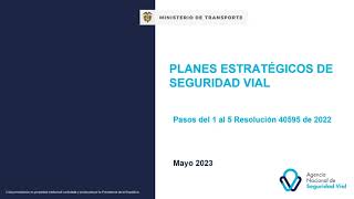 PASOS DEL 1 AL 5 RESOLUCIÓN 40595 DE 2022 PLANIFICACIÓN DEL PESV FASE 1 [upl. by Eznyl]