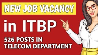 ITBP New Vacancy 2024  ITBP Telecommunication Recruitment 2024  Apply Online [upl. by Eneleuqcaj]